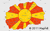 Flag Simple Map of Macedonia, single color outside, flag aligned to the middle