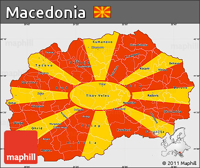 Flag Simple Map of Macedonia, single color outside, flag rotated