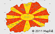 Flag Simple Map of Macedonia, single color outside, flag rotated