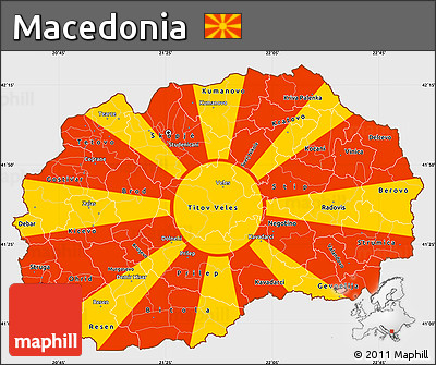 Flag Simple Map of Macedonia, single color outside