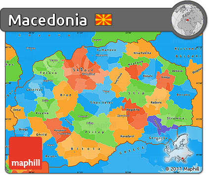 Political Simple Map of Macedonia