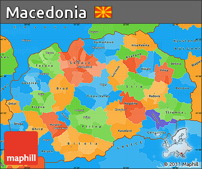 Political Simple Map of Macedonia