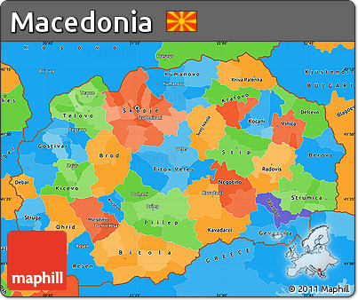 Political Simple Map of Macedonia