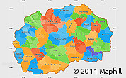 Political Simple Map of Macedonia, single color outside