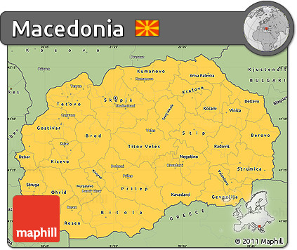 Savanna Style Simple Map of Macedonia