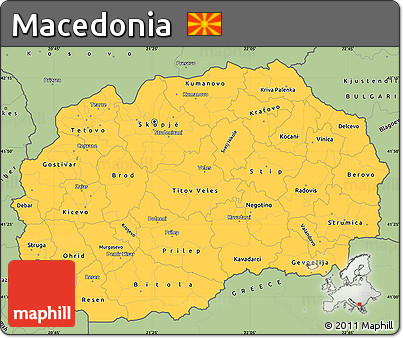 Savanna Style Simple Map of Macedonia