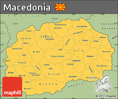 Savanna Style Simple Map of Macedonia