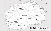 Silver Style Simple Map of Macedonia, cropped outside