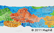 Political Shades Panoramic Map of Skopje