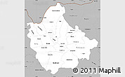 Gray Simple Map of Skopje