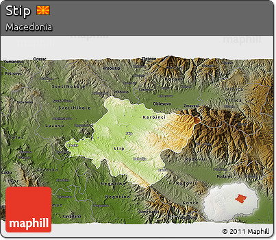Physical 3D Map of Stip, darken