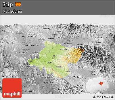 Physical 3D Map of Stip, desaturated