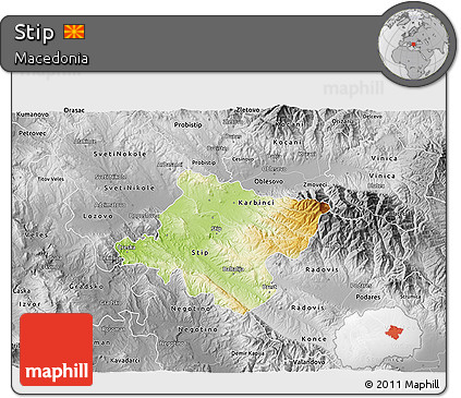 Physical 3D Map of Stip, desaturated