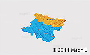 Political 3D Map of Stip, cropped outside