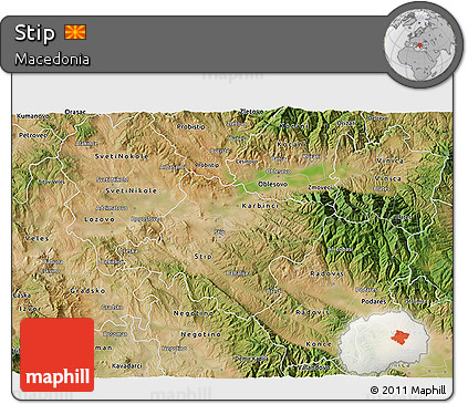 Satellite 3D Map of Stip