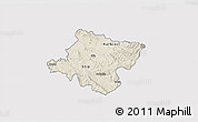 Shaded Relief 3D Map of Stip, cropped outside