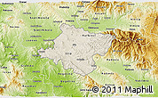 Shaded Relief 3D Map of Stip, physical outside