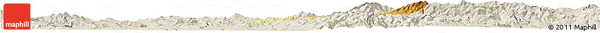 Physical Horizon Map of Stip, shaded relief outside