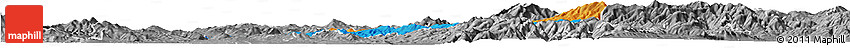Political Horizon Map of Stip, desaturated