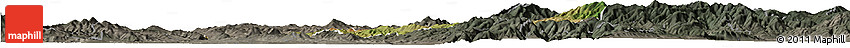 Satellite Horizon Map of Stip, darken, semi-desaturated