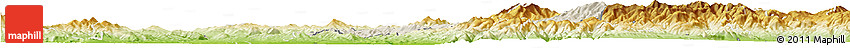 Shaded Relief Horizon Map of Stip, physical outside