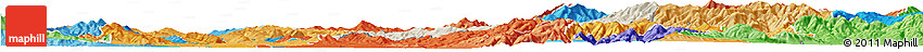 Shaded Relief Horizon Map of Stip, political shades outside