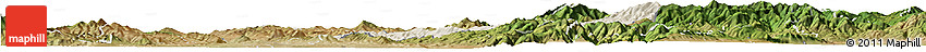 Shaded Relief Horizon Map of Stip, satellite outside