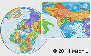 Political Location Map of Stip, within the entire country