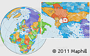 Political Location Map of Stip, highlighted country