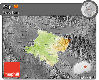 Physical Map of Stip, darken, desaturated