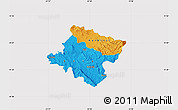 Political Map of Stip, cropped outside