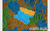 Political Map of Stip, darken
