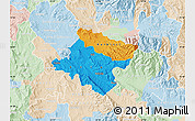 Political Map of Stip, lighten