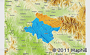 Political Map of Stip, physical outside