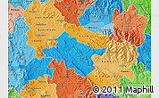Political Map of Stip, political shades outside