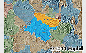 Political Map of Stip, semi-desaturated