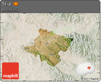 Satellite Map of Stip, lighten
