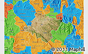 Satellite Map of Stip, political outside