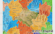 Satellite Map of Stip, political shades outside