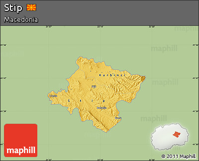Savanna Style Map of Stip, single color outside