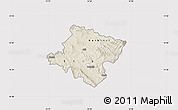 Shaded Relief Map of Stip, cropped outside