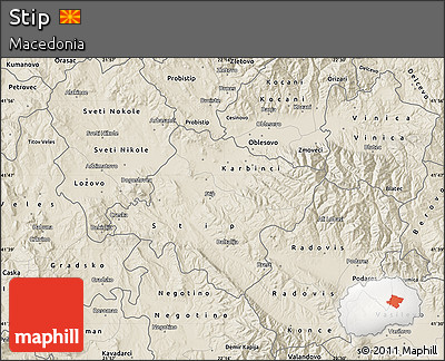 Shaded Relief Map of Stip