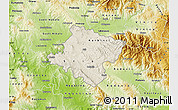 Shaded Relief Map of Stip, physical outside