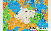 Shaded Relief Map of Stip, political outside