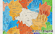 Shaded Relief Map of Stip, political shades outside