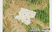 Shaded Relief Map of Stip, satellite outside