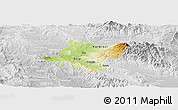 Physical Panoramic Map of Stip, lighten, desaturated