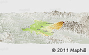 Physical Panoramic Map of Stip, lighten, semi-desaturated
