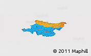 Political Panoramic Map of Stip, cropped outside