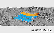 Political Panoramic Map of Stip, desaturated